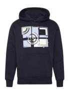 Tom Tailor Relaxed Hoodie With Print Marinblå