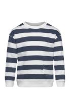 Mango Striped Print Sweatshirt Marinblå