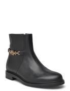 Tommy Hilfiger Th Chain Leather Low Bootie Svart