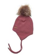 Minymo Hat W. Detachable Fake Fur Rosa