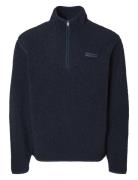 Selected Homme Slhstorm Fleece High Neck Sweat Marinblå