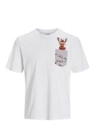 Jack & J S Jjxmas Pocket Tee Ss Crew Neck Vit