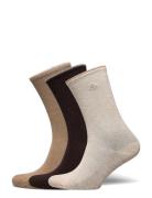 Lauren Ralph Lauren Stretch Cotton Sock 3-Pack Brun