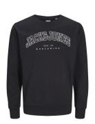 Jack & J S Jjecaleb Varsity Sweat Crew Neck Sn Jnr Svart