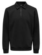 ONLY & SONS Onsceres 1/4 Zip Sweat Polo Svart