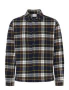 Knowledge Cotton Apparel Organic Cotton Flannel Overshirt Go Marinblå