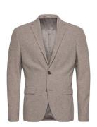 Lindbergh Flannel Wool Blend Blazer Beige