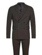 Lindbergh Plain Db Mens Suit - Normal Lenght Khaki Green