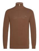 GANT Cotton Pique Half Zip Brun