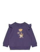 Ralph Lauren Baby Polo Bear Ruffled Fleece Sweatshirt Marinblå