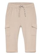 Mango Cotton Jogger Cargo Trousers Beige