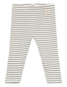 Mango Stripped Cotton Leggings Brun