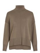 Vila Viostria Rollneck L/S Knit Top-Noos Beige