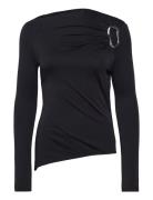 STINE GOYA Long Sleeve Top With Fixed Buckle, Svart