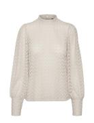 Vero Moda Vmbecca Ls High Neck Lace Top Jrs Noos Kräm