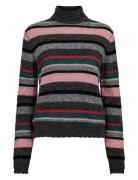 Nümph Nuriette Stripe Highneck Pullover Grå