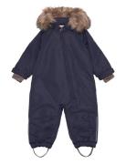 En Fant Baby Snowsuit W. Fake Fur Marinblå