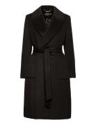 Lauren Ralph Lauren Wool-Blend Wrap Coat Svart