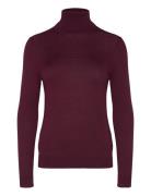 Lauren Ralph Lauren Silk-Blend Turtleneck Sweater Burgundy