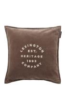 Lexington Home 1993 Logo Organic Cotton Velvet Pillow Cover Brun