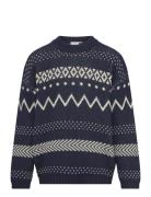 The New Tnlinus Jacquard Pullover Marinblå