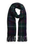 Polo Ralph Lauren 55%Recycld Wl 45%Wl-Plaid Twill Scarf Marinblå