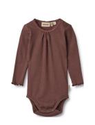 Wheat Rib Body L/S Lotta Brun