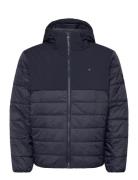 Tommy Hilfiger Cl Mixed Media Hooded Jacket Marinblå