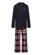 Tommy Hilfiger Ls Pj Straight Set Flannel Print Multi/patterned