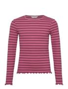 Mango Striped Long Sleeves T-Shirt Rosa