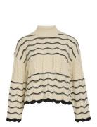 Vila Viovirina High Neck L/S Cable Knit Top Beige