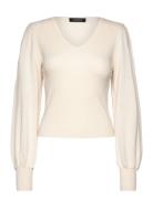 Lauren Ralph Lauren Cotton-Blend Blouson-Sleeve Sweater Kräm