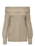 ONLY Onljeanett Life L/S Off Shoulder Cc Knt Beige