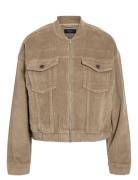 NOISY MAY Nmcord Jade L/S Bomber Corduroy Jacket Beige