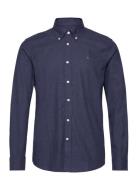 Morris Watts Flannel Shirt-Slim Fit Marinblå