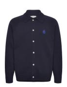 Edwin Mars Polo Cardigan-Navy Marinblå