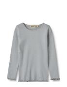 Wheat Rib T-Shirt L/S Reese Blå