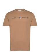 GANT Printed Graphic Ss T-Shirt Brun