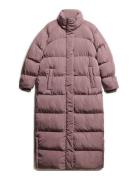 Superdry Maxi Longline Puffer Jacket Lila