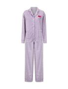 Anna + Nina Chill Pill Gingham Pyjama Lila