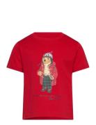 Ralph Lauren Kids Polo Bear Cotton Jersey Tee Röd