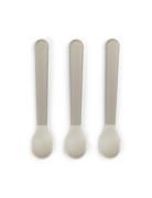 D By Deer Foodie Easy-Grip Baby Spoon 3-Pack Sand Grå