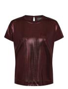 MOS MOSH Mmnivola O-Neck Metallic Tee Burgundy