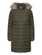 Tommy Jeans Tjw Essential Hooded Down Coat Khaki Green