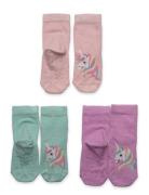 Lindex Sock 3 P Sg Unicorn Antislip Rosa