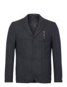 Scotch & Soda Relaxed 3-Button Wool-Blend Pinstripe Blazer Svart