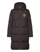 Lauren Ralph Lauren Crest-Patch Hooded Down Coat Svart