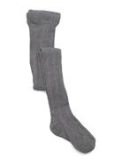 Geggamoja Cable Knitted Stockings Grey Melange Grå