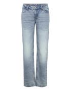 Monki Moop Low Waist Straight Jeans Blå