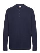 LEVI´S Men Ls Thermal 3 Bttn Henley Navy Marinblå